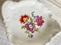 美品 ヴィンテージ リチャードジノリ シェル ディッシュ サックスフラワー 花柄