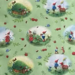 ドイツ　アクファクトゥム　acufactum 野苺と妖精　グリーン 生地