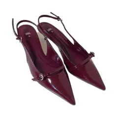 ZARA バーガンディ ポインテッドトゥヒール サイズ22.5センチ