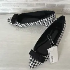 【新品未使用】JENNE リボン付ポインテッドバレエ　24㎝　フラットシューズ