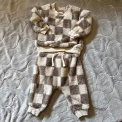 【baby GAP】ブロックチェック柄フリーススウェットセット6-12ヶ月