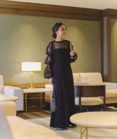 Kastane カスタネ Tulle layered bare dress