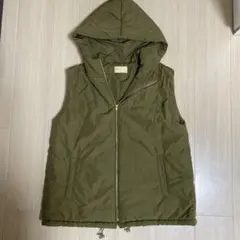 【 美品 】NANO UNIVERSE フード付きダウンベスト オリーブ