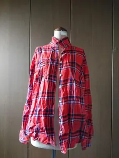 OLD NAVY チェックシャツLG オレンジ