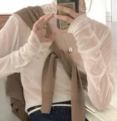 chaco closet シアーハイネックカラーインナートップス アイボリー