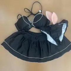 レディース 水着 セパレート ビキニ ショーツ スカート 黒 デイジー フリルのサムネイル