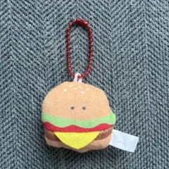 つぶらな瞳のファーストフード　ハンバーガー マスコット ぬいぐるみ キーホルダー