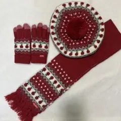 familiar ファミリア 手袋マフラーニット帽子の冬小物セット