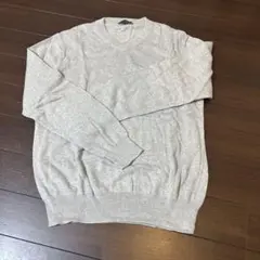 Vネック ニット セーター グレー