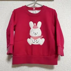 西松屋　トップス　トレーナー　長袖　90cm ピンク　うさぎ　女の子　ベビー