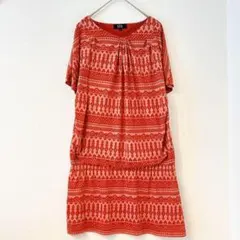 CPA 洋裝 膝上 L 紅色 紅色 印花 寬鬆 休閒