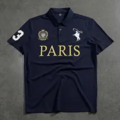 ※値下げ中【24時間以内発送】PARIS ポロシャツ ネイビーブルー Sのサムネイル