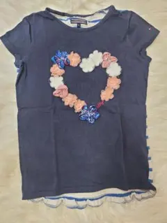 TOMMY HILFIGER ハート花飾り Tシャツ 116