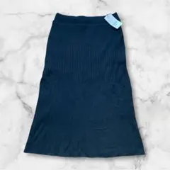 E hyphen world gallery ケーブル編みタイトスカート 黒