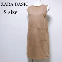 【ザラベーシック】ジャンパースカート ワンピース スエード ストレッチ 茶色