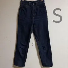 GU ハイライズストレートジーンズ ダークブルー　デニム