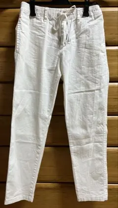 CRYSTAL LINEN ホワイト カジュアルパンツ