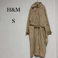 ☆新品タグ付☆ エイチアンドエム ロングトレンチコート ベルト付 綿100% S