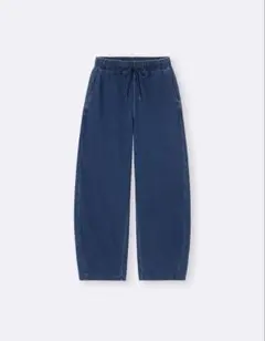 GU ジーユー　デニムスウェットバレルレッグパンツ
