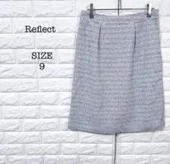 リフレクト Reflect ツイードタイトスカート M 白 ネイビー フォーマルのサムネイル