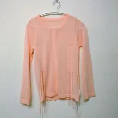 Ada. フロントスリット ドロストデザイン　シアートップス　ピンク