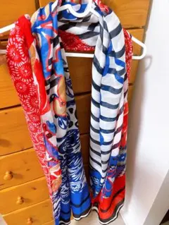 Desigual 大判ストール ショール 花柄 ストライプのサムネイル