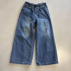 バックリボンデニム　キッズ　ガールズ