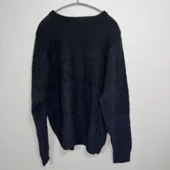 セブンデイズサンディ　長袖ニット(M) セーター　紺　ネイビー　編み込み　美品