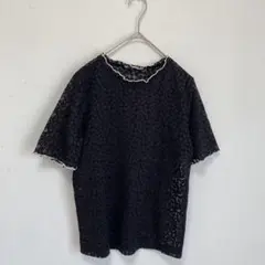 ZARA TRAFALUC】【S】総レース　半袖　カットソー　透け感あり　メロウのサムネイル
