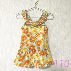 110サイズ 花柄 ワンピース水着