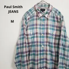 Paul Smith JEANS マルチカラー 長袖シャツ チェック柄 Mサイズ
