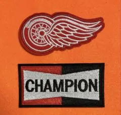 B202 Champion Plug & Fire Wheel 刺繍ワッペン