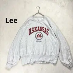 【リーU.S.KANSAS】 L パーカー　スウェットグレー　レディース