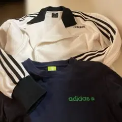 adidas ライダース　ジャージジャケットとロンTセット SからM
