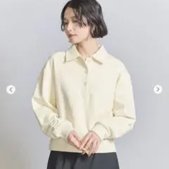 ユナイテッドアローズ　コットン裏毛 ショートポロスウェット プルオーバー