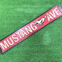553番】マスタング MUSTANG AVE フォード Ford ブリキ看板