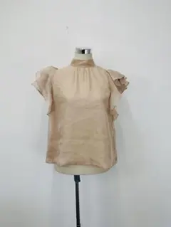 COCO DEAL⭐︎春夏フェミニン⭐︎フリル袖シフォン生地ブラウスL【中古】C53