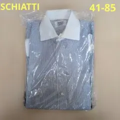 スキャッティ ワイシャツ　ブルーストライプ　ダブルカフス　41-85サイズ