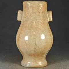 中国 哥窯 金絲鉄線 氷裂文 双耳瓶 C 7365E - メルカリ