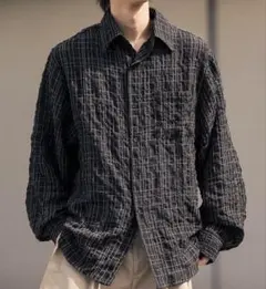 Nanmo. シアーサッカーロングシャツ