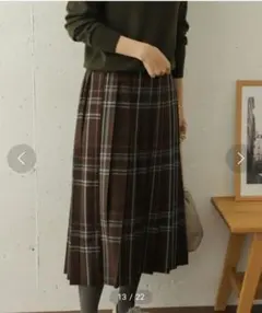 チェックプリーツスカート