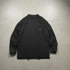 90s NIKE AIR ポケット ロンT 墨黒ブラック M 刺繍ロゴ フェードのサムネイル