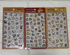 【韓国限定】 ポケモン 3Dクリスタルステッカー 立体シール 3枚セット