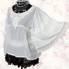 ‎*‎様 薔薇柄シフォンポンチョ チュニックフェアリーグランジ森ガール花柄 森ガール 花柄 ポンチョチュニック - メルカリ