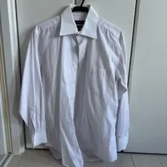 ホワイトストライプ メンズ長袖ワイシャツ