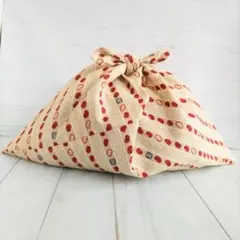 和柄　クリーム色の豆柄あずま袋　エコバック　木綿　サブバッグ　新品　ハンドメイド