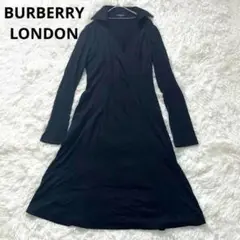 BURBERRY バーバリー バーバリーロンドン カシュクールワンピース 黒 M