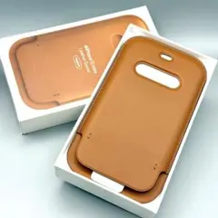 【新品】アップルiPhone12miniレザースリーブ ブラウンMagSafeのサムネイル