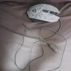 T6 USB接続マウス ホワイト ひび割れ模様