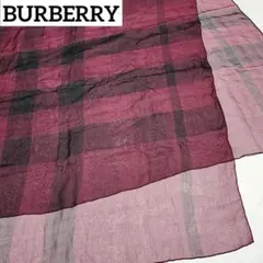BURBERRY バーバリー ストール シフォン チェック レッド ブラック.のサムネイル